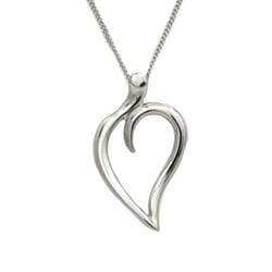 Tiffany Necklace Silver Elsa Peretti Ag 925 Sterling TIFFANY&Co. Open Leaf Heart Women's Pendant