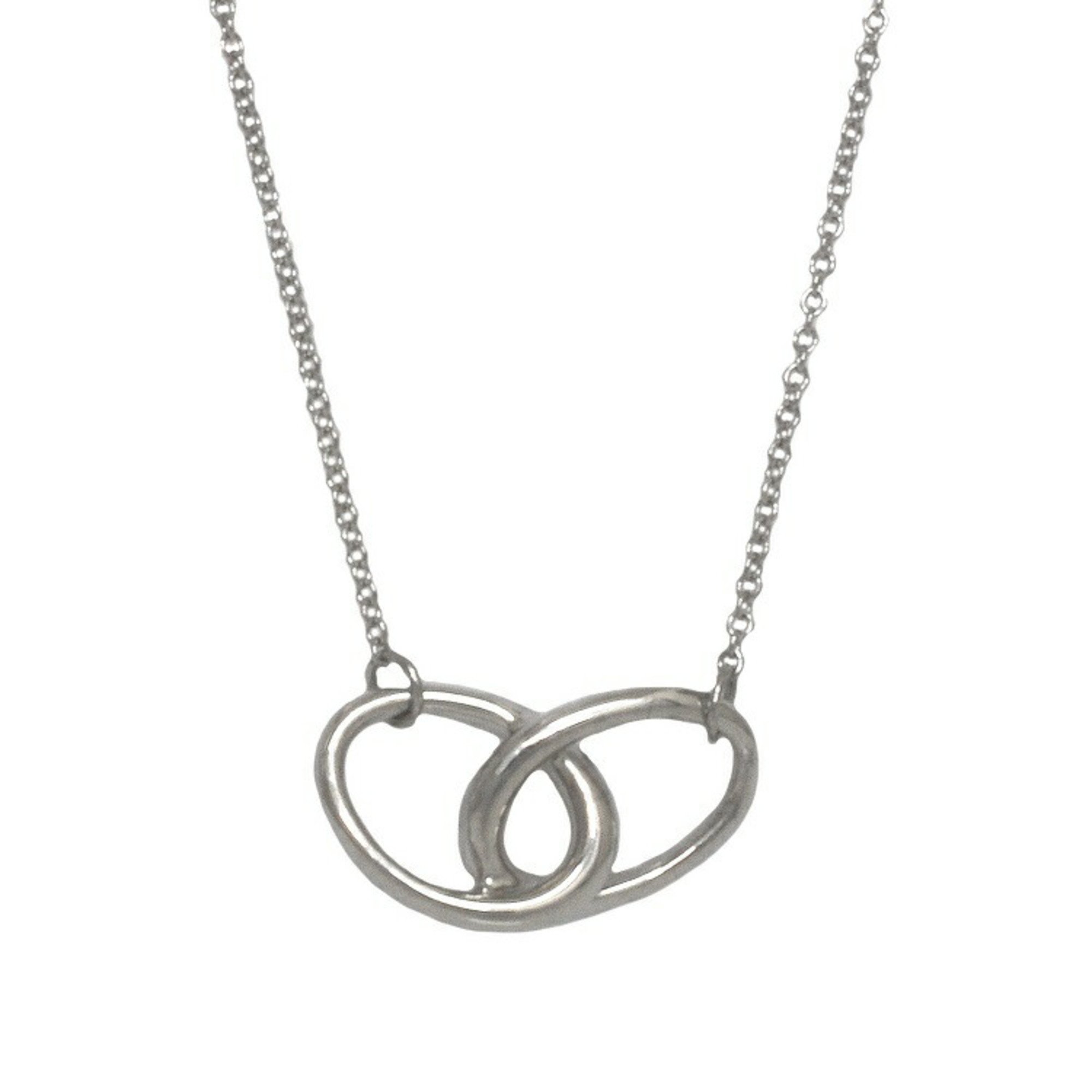 Tiffany Double Loop Necklace Silver Ag 925 TIFFANY&Co. Circle Women's Pendant