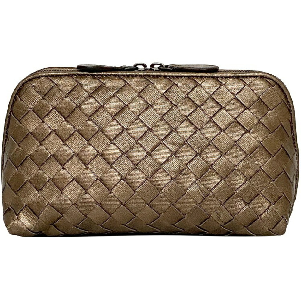 Pouch leather clutch bag Bottega Veneta Gold in Leather - 35575597