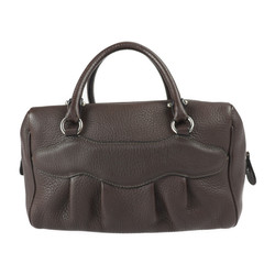 Salvatore Ferragamo Gancini handbag 21 6878 leather dark brown silver metal fittings 2WAY shoulder bag mini