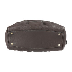 Salvatore Ferragamo Gancini handbag 21 6878 leather dark brown silver metal fittings 2WAY shoulder bag mini