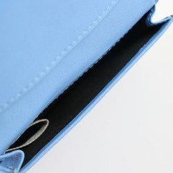 JIMMY CHOO Jimmy Choo CLIFFY Cliffy card case leather light blue series silver metal fittings folio business holder