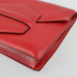 HERMES Hermes Faco Clutch Bag Couchbel Red Series Second 〇T Engraved