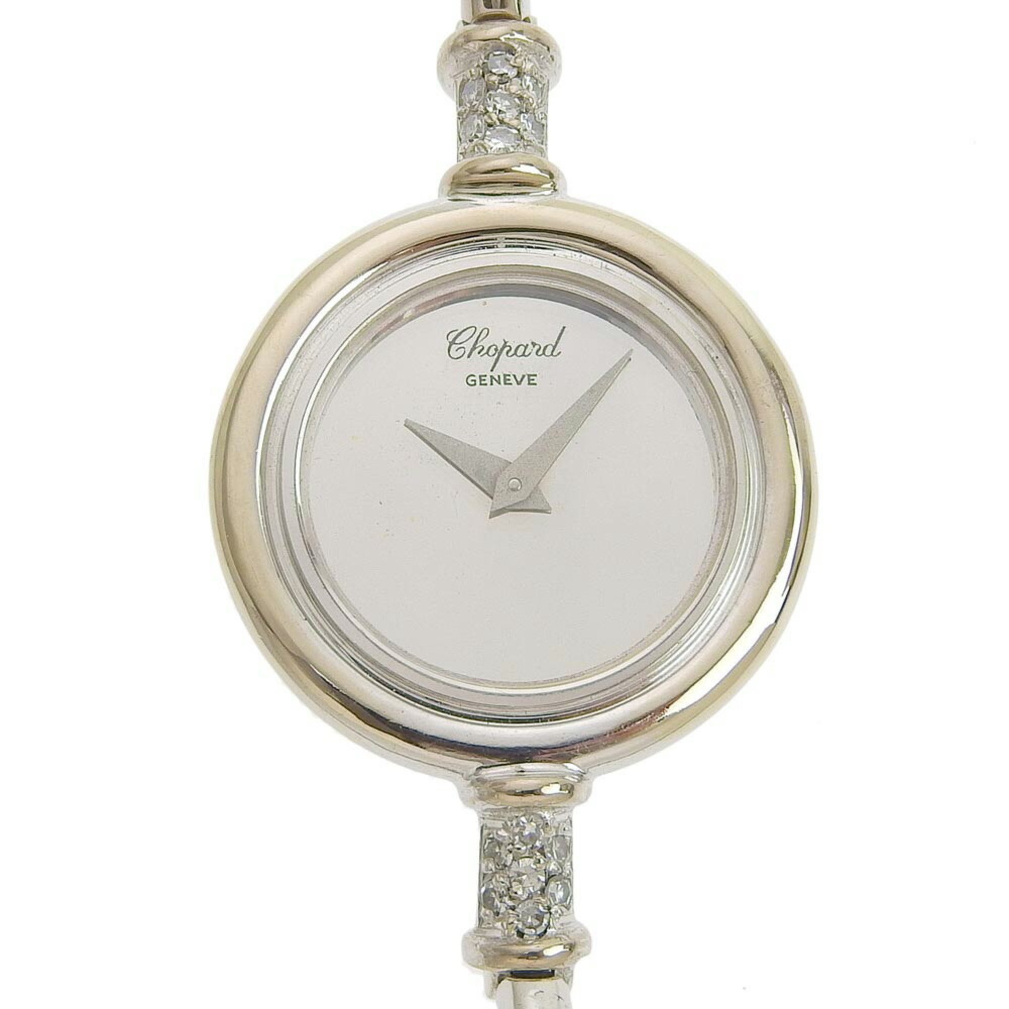 Chopard Round G30171 K18 White Gold x Diamond Silver Manual Winding Women's Dial Watch