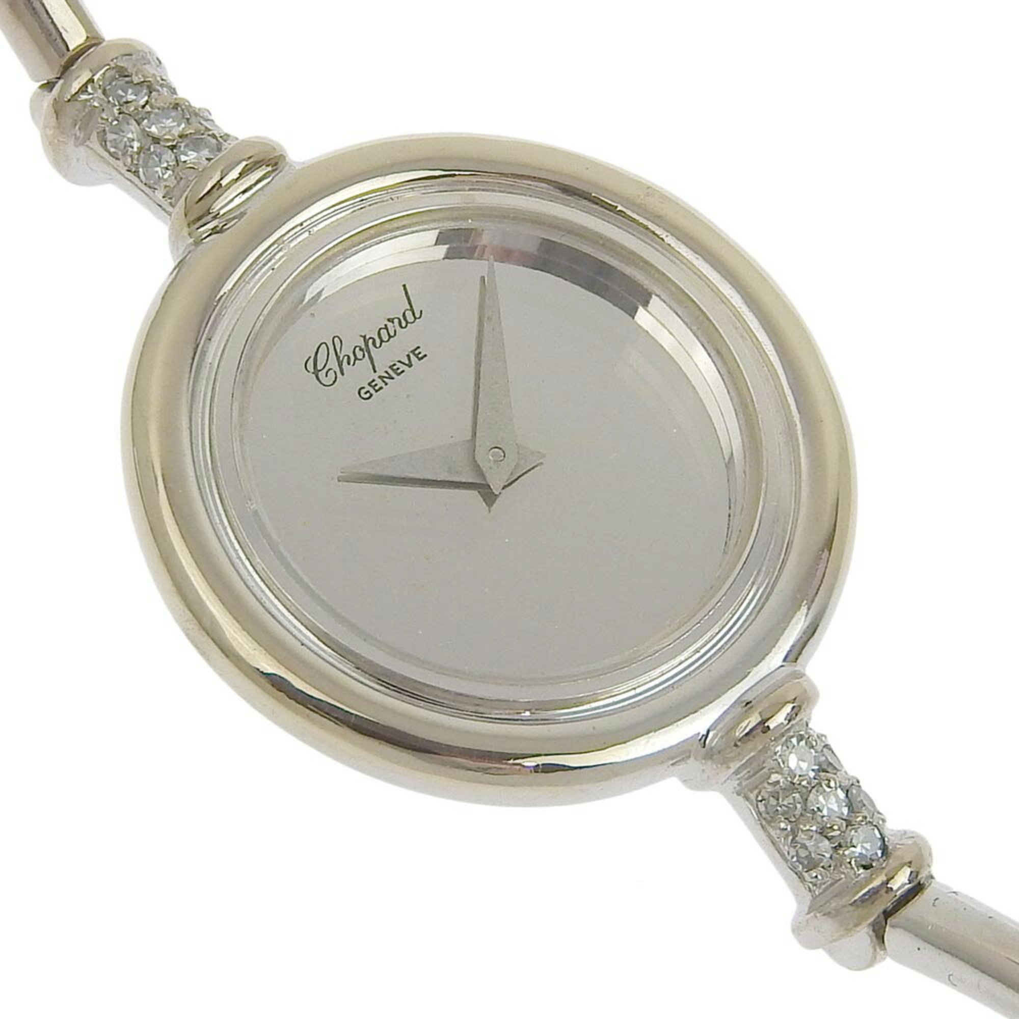 Chopard Round G30171 K18 White Gold x Diamond Silver Manual Winding Women's Dial Watch