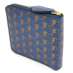 Moynat Round Wallet Navy PVC Leather Small Ladies SLG OH! Canvas TOILE 1920 MOYNAT
