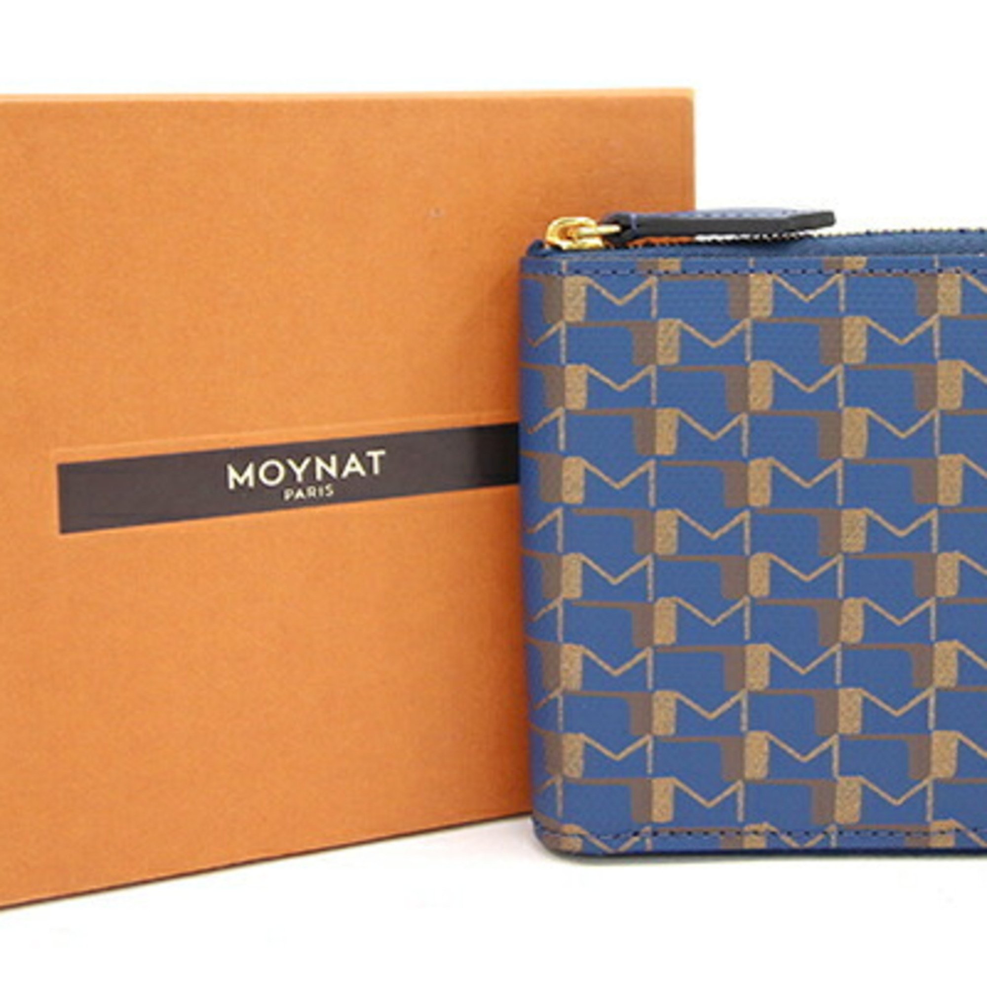 Moynat Round Wallet Navy PVC Leather Small Ladies SLG OH! Canvas TOILE 1920 MOYNAT