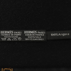 Hermes Silk x Angora Black Unisex Muffler