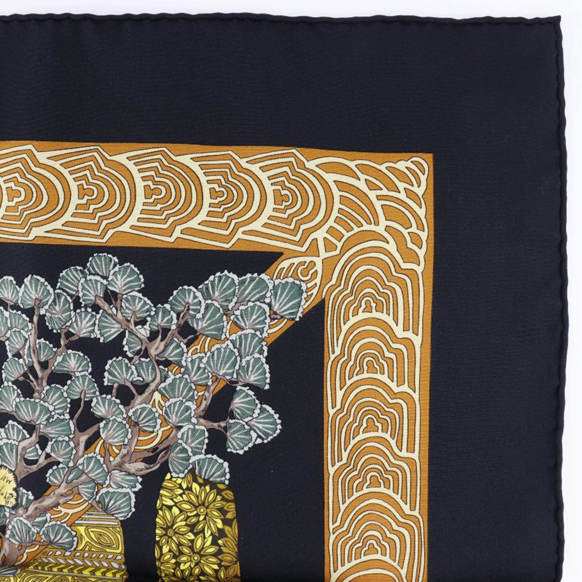 Hermes Carré 90 Les Legendes de L'Arbre Tree Legend Silk Black Women's Scarf