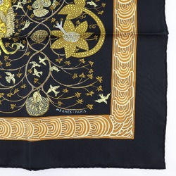 Hermes Carré 90 Les Legendes de L'Arbre Tree Legend Silk Black Women's Scarf