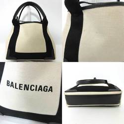Balenciaga Bag Navy Cover XS Ivory x Black White Mini Tote Handbag Shoulder 2way Ladies Canvas Leather 390346 BALENCIAGA