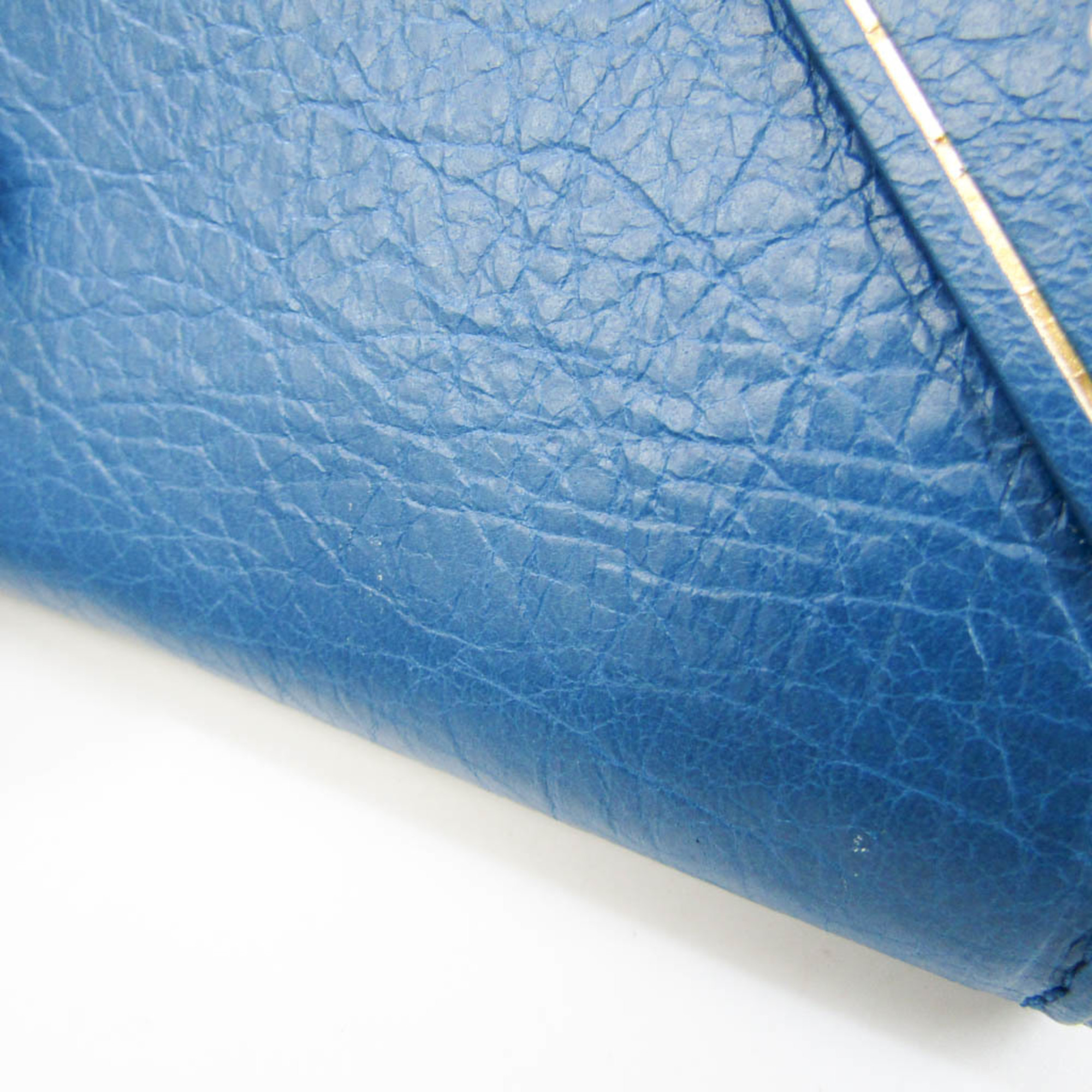 Balenciaga BLANKET BILLFOLD 466877 Women,Men Leather Wallet (bi-fold) Dark Blue,Gold