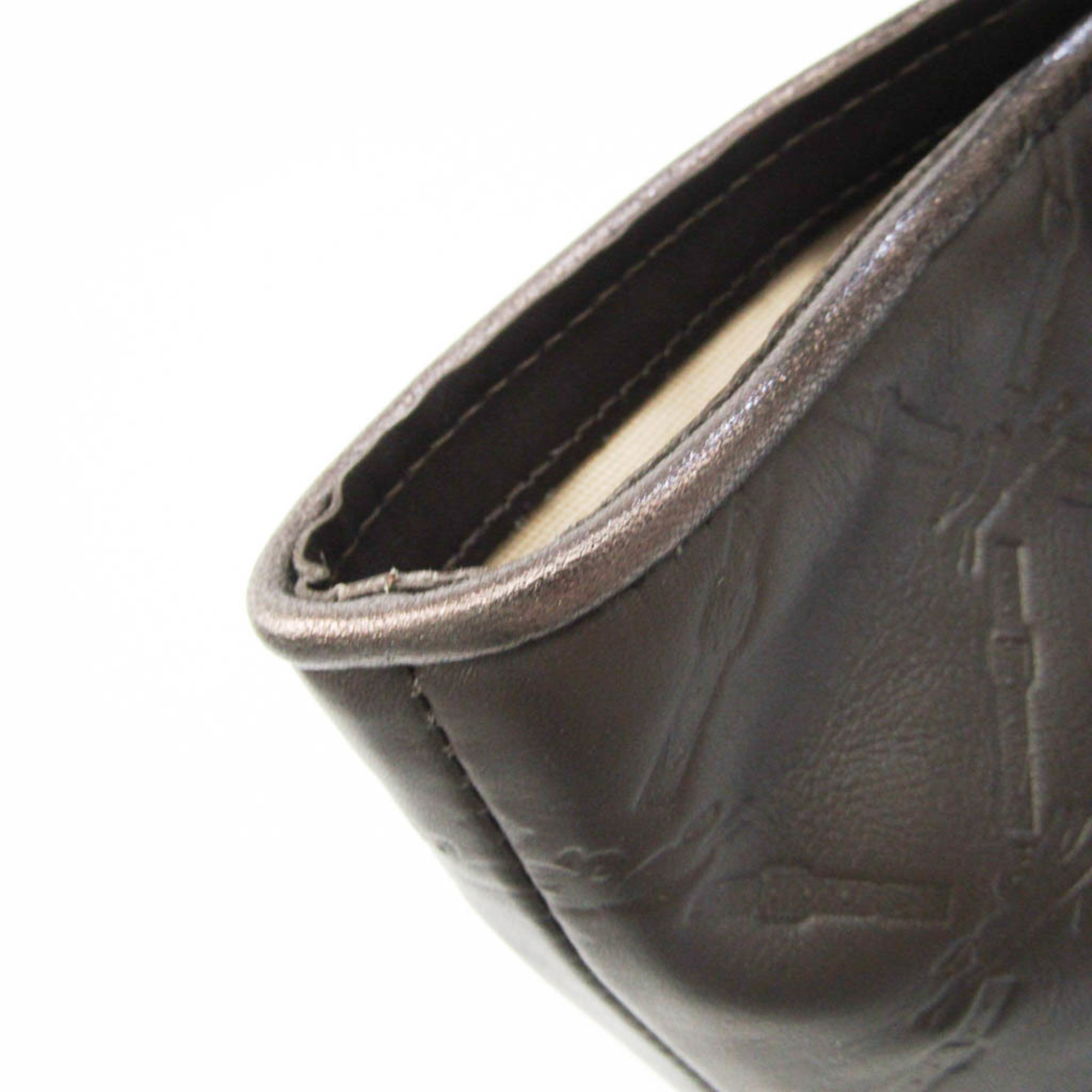 Longchamp 1524 746 813 Women's Leather Tote Bag Dark Brown