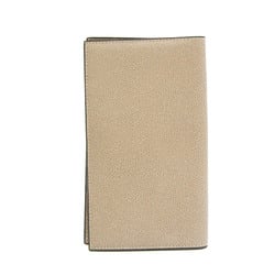 Valextra V8L70 Women,Men Leather Long Wallet (bi-fold) Gray Beige