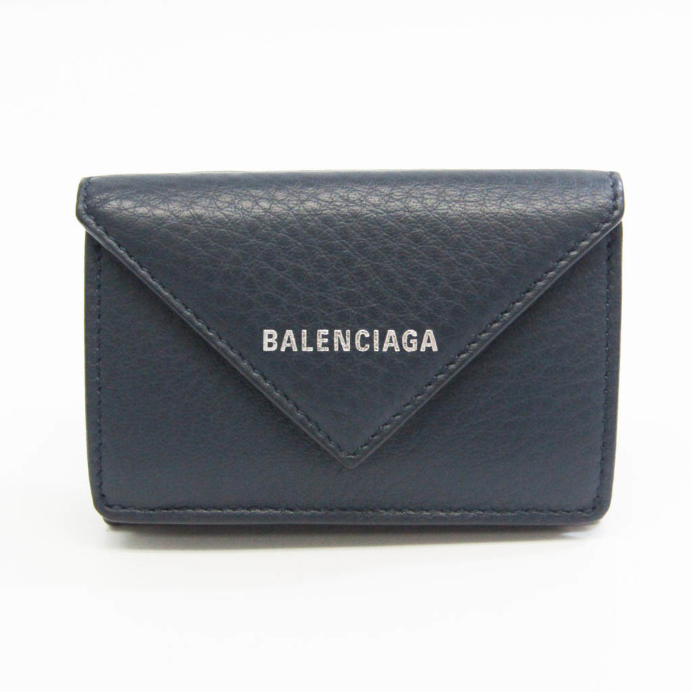 Black Balenciaga Papier Leather Long Wallet