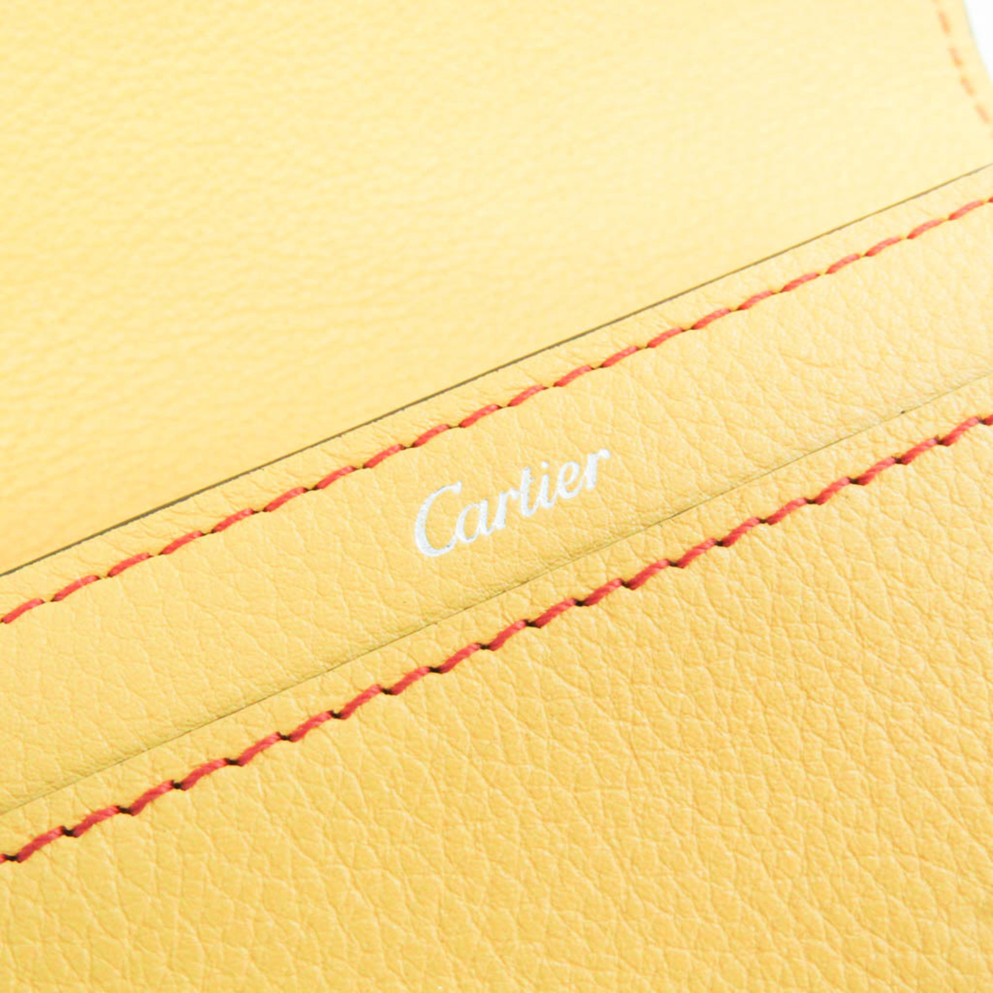 Cartier C De Cartier Women,Men Leather Wallet (bi-fold) Yellow