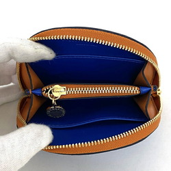 Stella McCartney coin case light blue orange gold 700258 w8857 4008 leather STELLA McCARTNEY purse half moon wallet