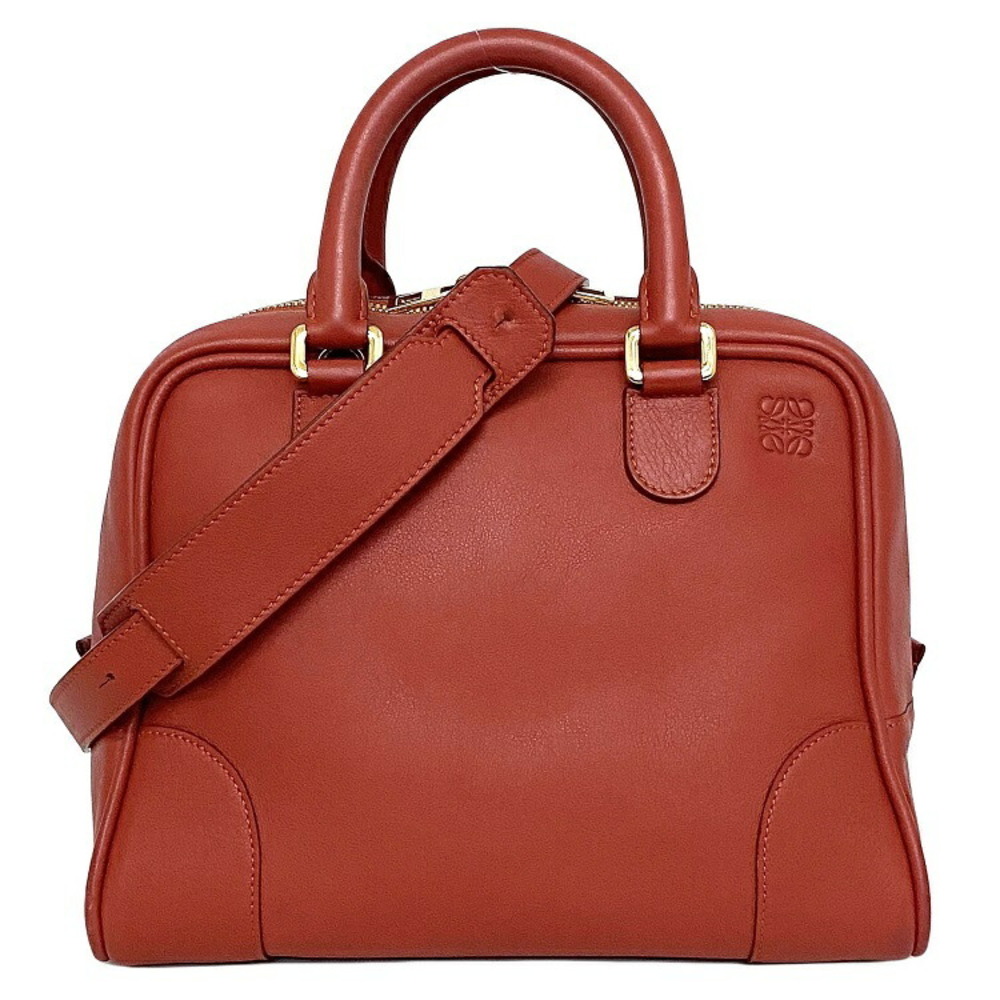 Loewe 2way bag Amazona 75 red Anagram 301.30.L03 leather LOEWE handbag  shoulder square Boston ladies | eLADY Globazone