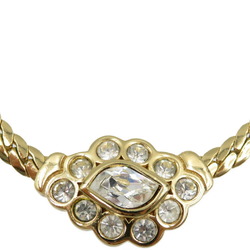Christian Dior Metal Rhinestone Gold Necklace Choker