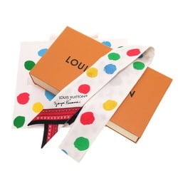 Louis Vuitton × Yayoi Kusama YK Bando BB Painted Dot M78284 White Silk Scarf Muffler