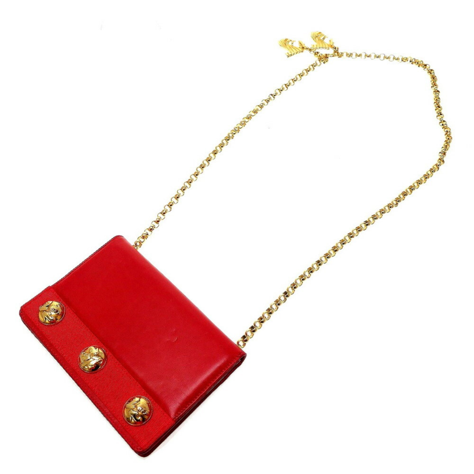 Salvatore Ferragamo Chain Leather Gold Shoulder Bag