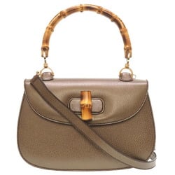 Gucci bamboo leather bronze