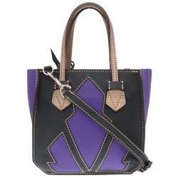 Moreau Paris Mini Zip Bregancon Leather Purple Navy Handbag Blue