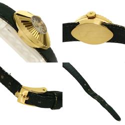 Rolex chameleon 9667 precision almond watch K18 yellow gold leather ladies ROLEX