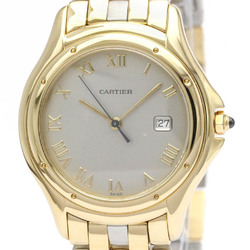 Polished CARTIER Panthere Cougar 18K Gold Steel Mens Watch 887904 BF553645