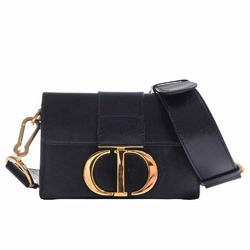 Christian Dior Leather Montaigne Shoulder Bag Black