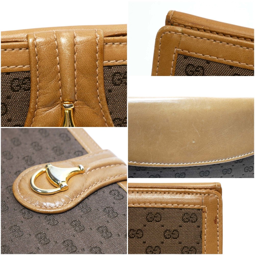 Gucci GUCCI Interlocking G Leather Fold Wallet Brown P14211 – NUIR VINTAGE