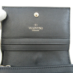 Valentino Garavani V Logo Printed Wallet SW2P0P39KZQ Women's Leather Wallet (bi-fold) Black,White