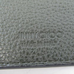 Jimmy Choo CASEY UUF J000141984001 Women's Leather Coin Purse/coin Case Gray Khaki