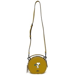 Coach 2way bag canteen yellow flux multi Snoopy CF290 collaboration leather COACH peanut motif handbag shoulder vanity print