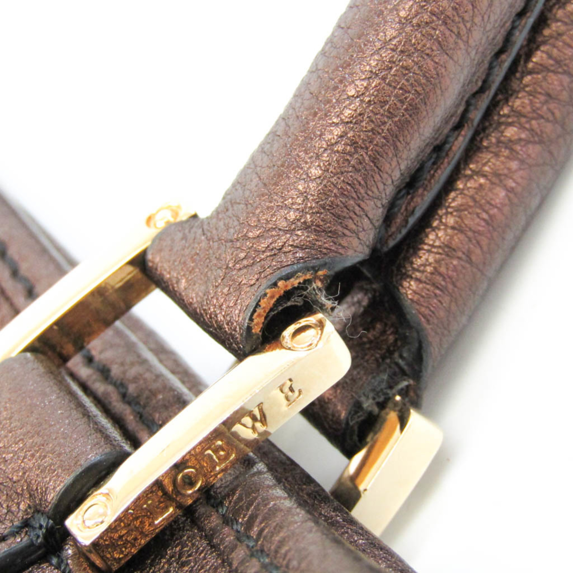 Loewe Women's Leather Handbag Metallic Brown