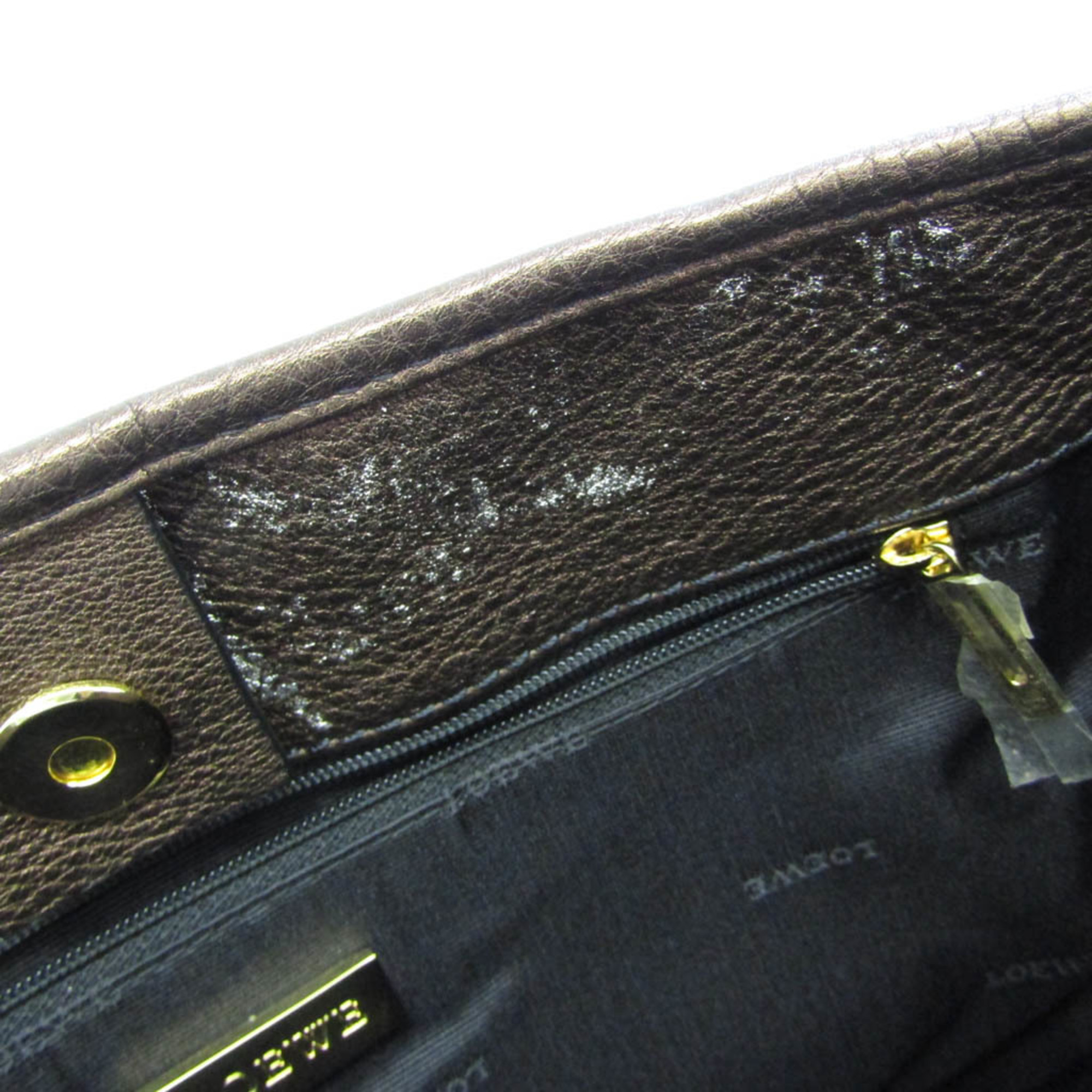 Loewe Women's Leather Handbag Metallic Brown