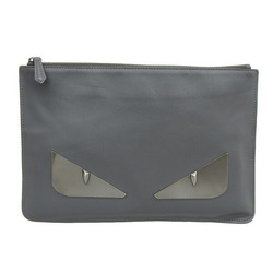 Fendi Leather Monster Bag Bugs Clutch Gray