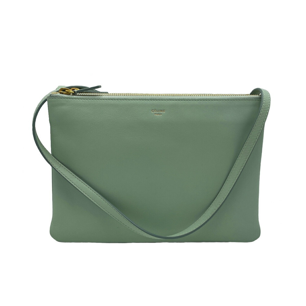 Celine, Bags, Celine Trio Large Light Green Leather