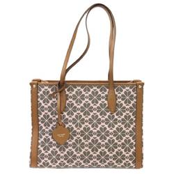 Kate Spade spade flower collection tote bag shoulder jacquard leather pink x brown women's KS