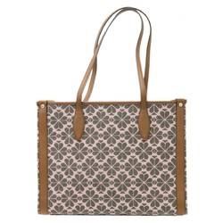 Kate Spade spade flower collection tote bag shoulder jacquard leather pink x brown women's KS