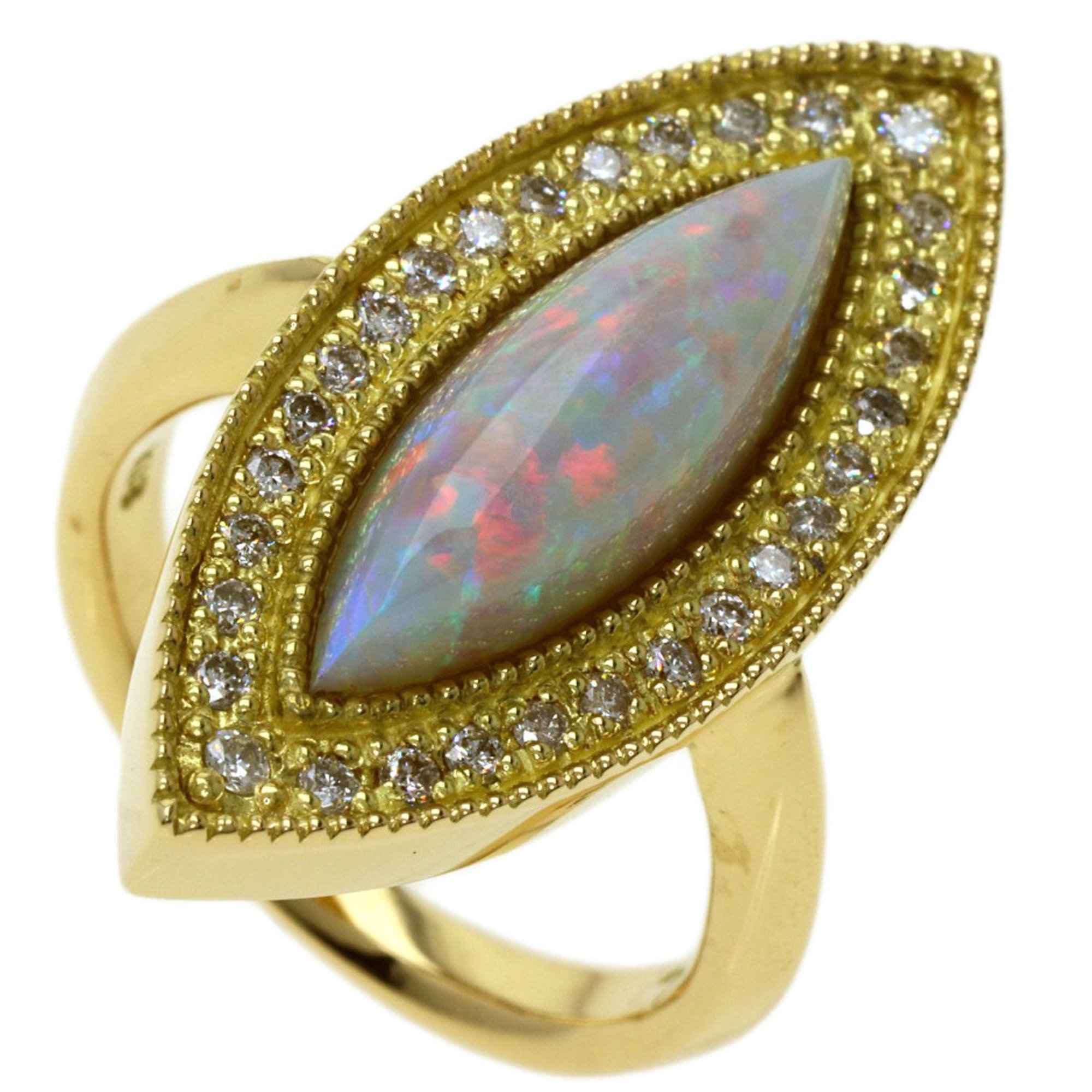 Agat Colored Stone Ring K18 Yellow Gold Ladies agete