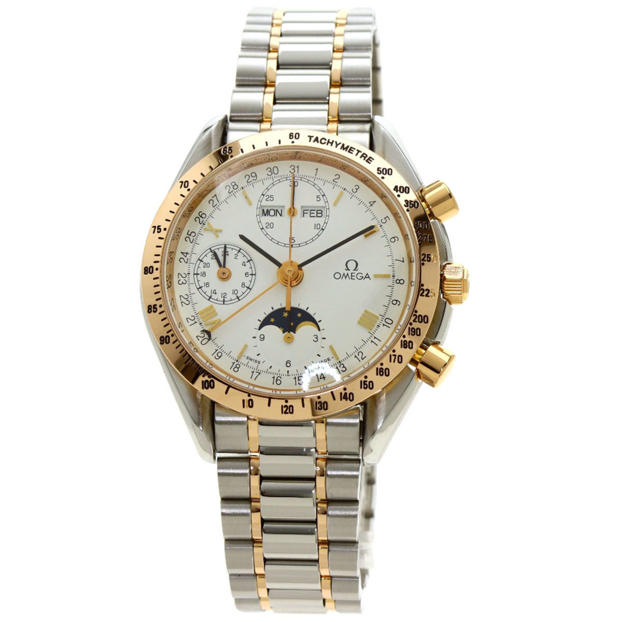 Omega 3336.20 Speedmaster triple calendar moon phase watch stainless steel SSxPG PG men's OMEGA