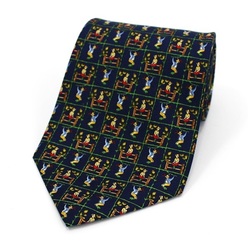 Salvatore Ferragamo silk tie dwarf pattern navy men's