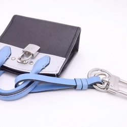 Louis Vuitton LOUIS VUITTON Bag Charm Key Ring City Steamer Black x Silver Leather MP1789