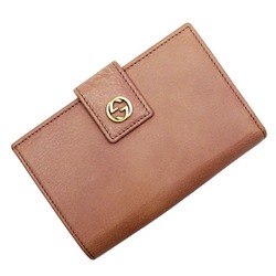 Gucci GUCCI bi-fold wallet interlocking G pink x gold leather 337023