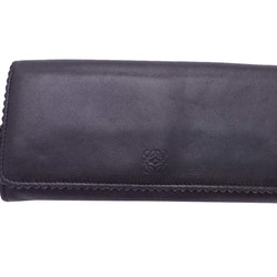 Loewe LOEWE Bifold Long Wallet Anagram Black Leather Women's
