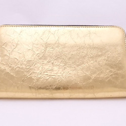 Chanel CHANEL Round Zipper Long Wallet VOTEZ COCO Gold Leather Women's
