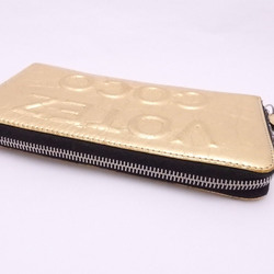Chanel CHANEL Round Zipper Long Wallet VOTEZ COCO Gold Leather Women's