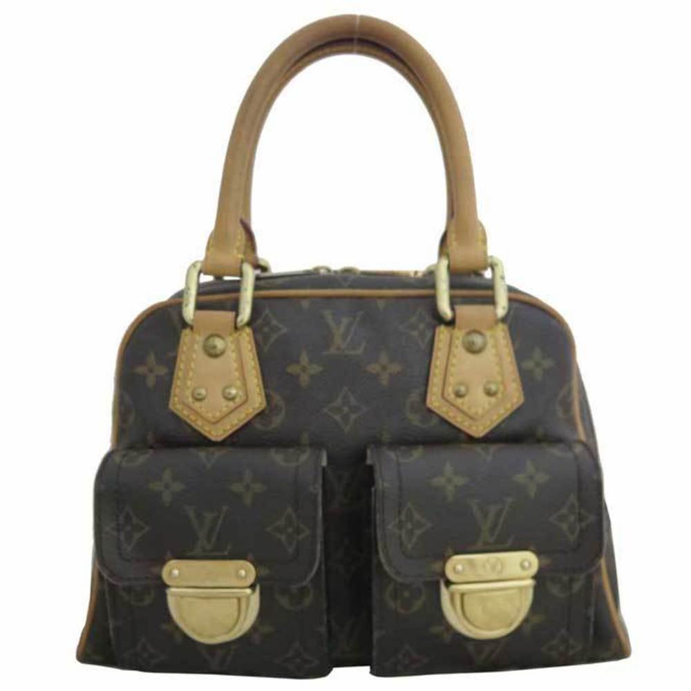 Louis Vuitton Handbag Monogram Manhattan PM Brown Canvas Women's