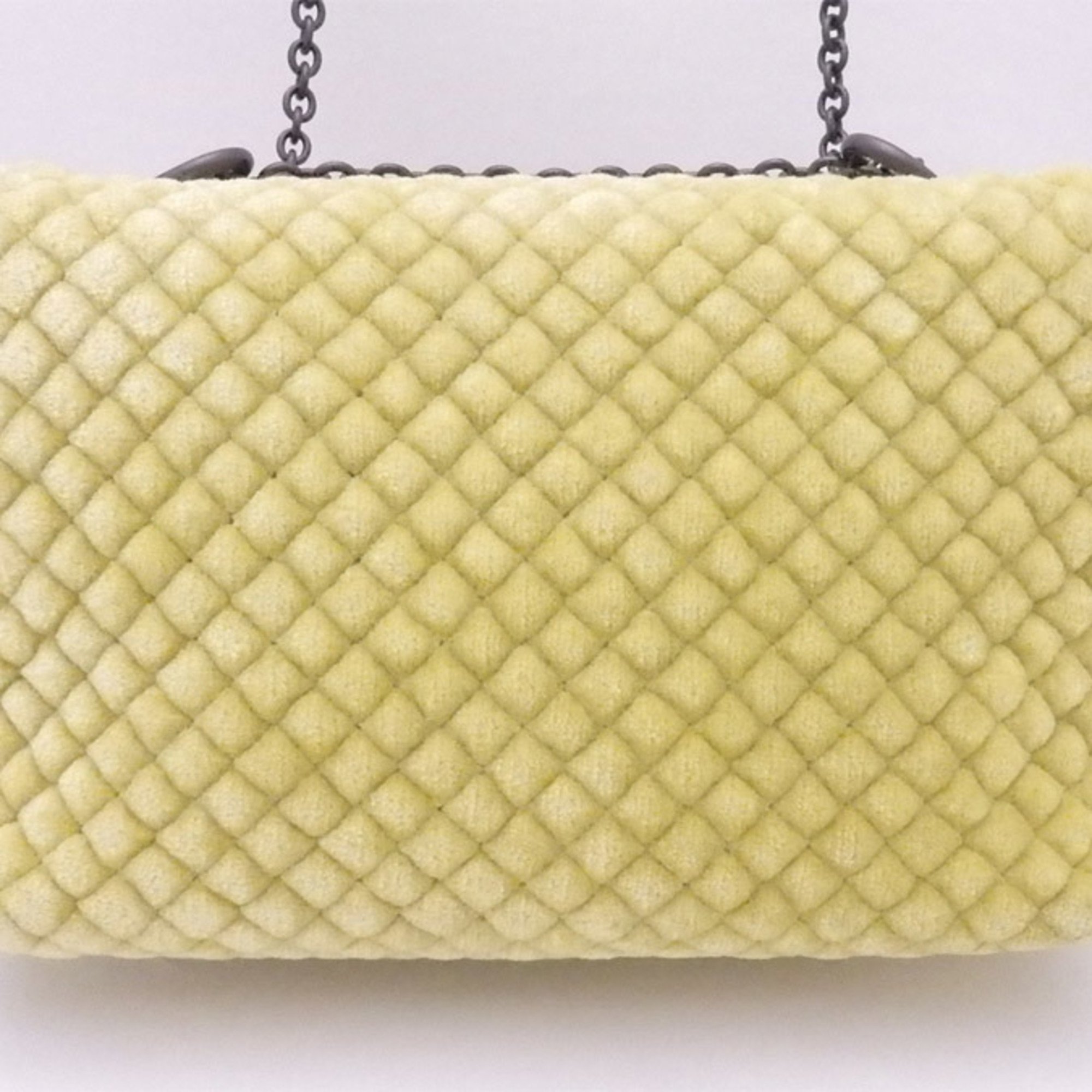 Bottega Veneta BOTTEGA VENETA shoulder bag yellow green velor ladies